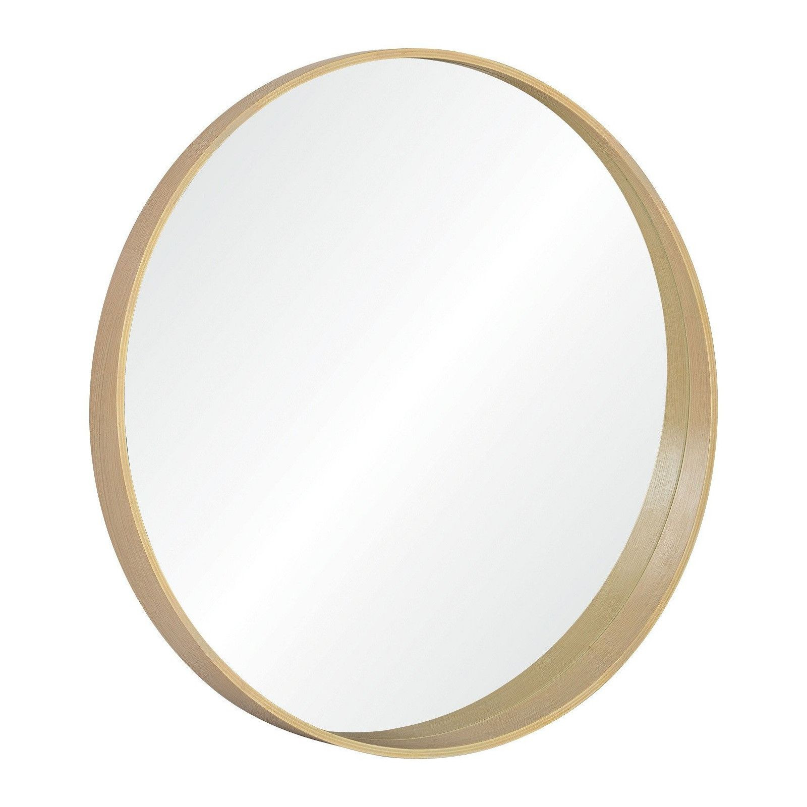 Miroir rond en bois